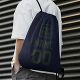 Custom Navy Dark Green Drawstring Bag