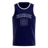 Custom Navy & Navy Colors Design Sports Basketball Jersey