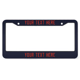 Custom Navy Orange Red License Plate Frame