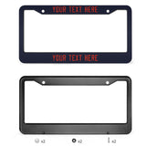 Custom Navy Orange Red License Plate Frame