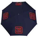 Custom Navy Orange Red Automatic Umbrella