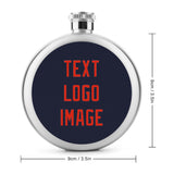 Custom Navy Orange Red Hip Flask
