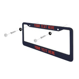 Custom Navy Orange Red License Plate Frame