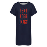 Custom Navy Orange Red Nachthemd