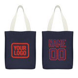 Custom Navy Purple Canvas Tote Bag