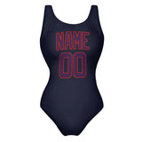 Custom Navy Purple Swimsuit