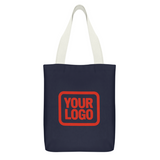 Custom Navy Purple Canvas Tote Bag