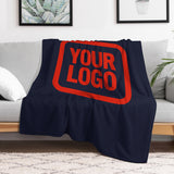 Custom Navy Orange Red Blanket