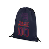 Custom Navy Purple Drawstring Bag