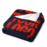 Custom Navy Orange Red Blanket