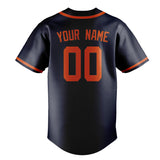 Custom Navy & Orange Red Colors Design Sports Baseball Jersey