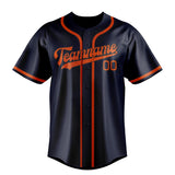 Custom Navy & Orange Red Colors Design Sports Baseball Jersey