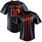 Custom Navy & Orange Red Colors Design Sports Baseball Jersey