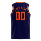 Custom Navy & Orange Red Colors Design Sports Basketball Jersey