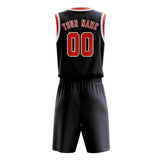 Custom Navy Orange Red Basketball Set