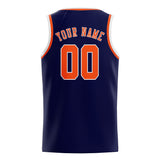 Custom Navy & Orange Red Colors Design Sports Basketball Jersey