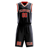 Custom Navy Orange Red Basketball Set