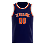 Custom Navy & Orange Red Colors Design Sports Basketball Jersey