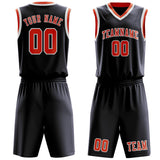 Custom Navy Orange Red Basketball Set