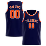 Custom Navy & Orange Red Colors Design Sports Basketball Jersey