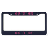 Custom Navy Pink License Plate Frame