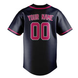 Custom Navy & Pink Colors Design Sports Baseball Jersey