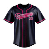 Custom Navy & Pink Colors Design Sports Baseball Jersey