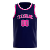 Custom Navy & Pink Colors Design Sports Basketball Jersey
