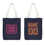 Custom Navy Khaki Canvas Tote Bag