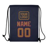 Custom Navy Khaki Drawstring Bag