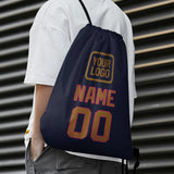 Custom Navy Khaki Drawstring Bag