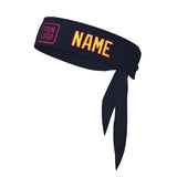Custom Navy Light Yellow Headband