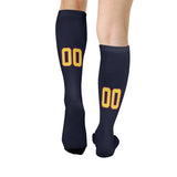 Custom Navy Light Yellow Knee-High Sock