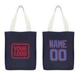 Custom Navy Sky Blue Canvas Tote Bag