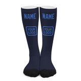 Custom Navy Sky Blue Knee-High Sock