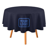 Custom Navy Sky Blue Round Table Cloth