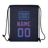 Custom Navy Sky Blue Drawstring Bag