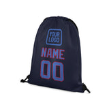 Custom Navy Sky Blue Drawstring Bag