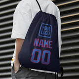 Custom Navy Sky Blue Drawstring Bag