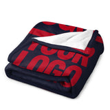 Custom Navy Red Blanket
