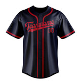 Custom Navy & Red Colors Design Sports Baseball Jersey
