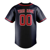 Custom Navy & Red Colors Design Sports Baseball Jersey