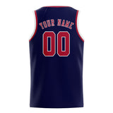 Custom Navy & Red Colors Design Sports Basketball Jersey