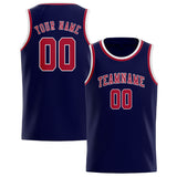 Custom Navy & Red Colors Design Sports Basketball Jersey