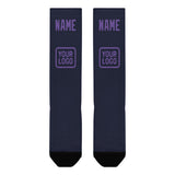 Custom Navy Light Purple Knee-High Sock