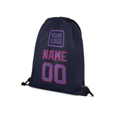 Custom Navy Light Purple Drawstring Bag