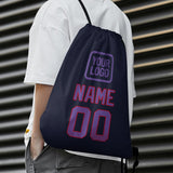 Custom Navy Light Purple Drawstring Bag