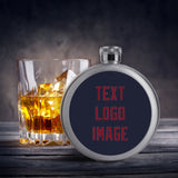 Custom Navy Crimson Red Hip Flask