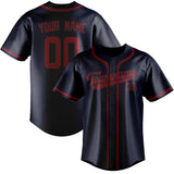 Custom Navy & Crimson Red Colors Design Sports Baseball Jersey