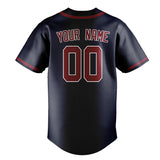 Custom Navy & Crimson Red Colors Design Sports Baseball Jersey